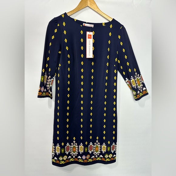 Jude Connally Women’s Marlowe Shift Dress Navy Medallion Border Long sle… - Picture 15 of 15